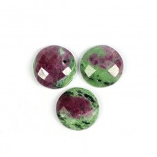Ruby zoisite 14mm round rose cut flat back